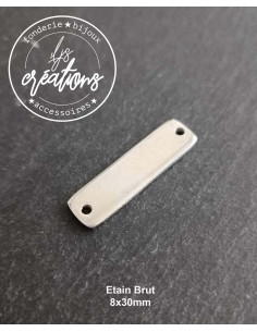 Plaque en étain brut 8x30mm