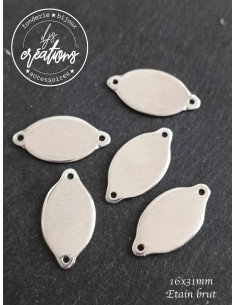 Plaque ovale en étain brut