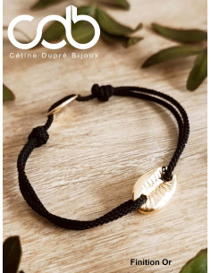 Bracelet cauri finition OR