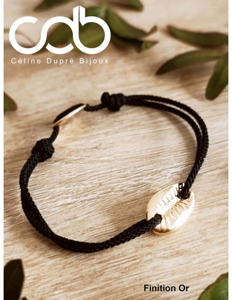 Bracelet cauri finition OR