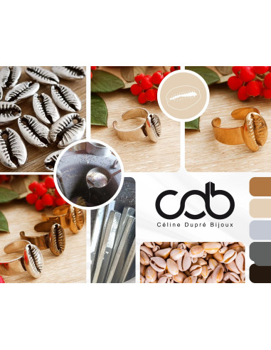 Bracelet Coquillage Cauri - cordon réglable -...