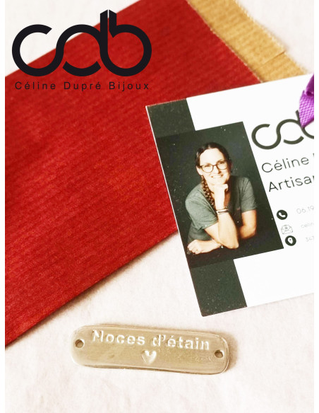 Plaque pour noces d'étain