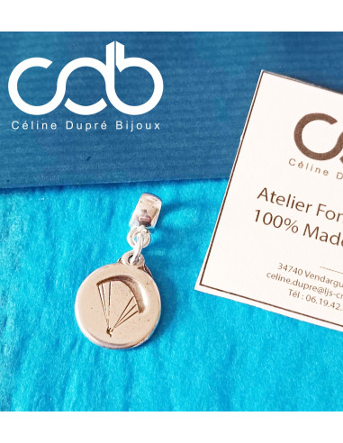 Charm’s Parapente en étain argenté – Médaille Ø...