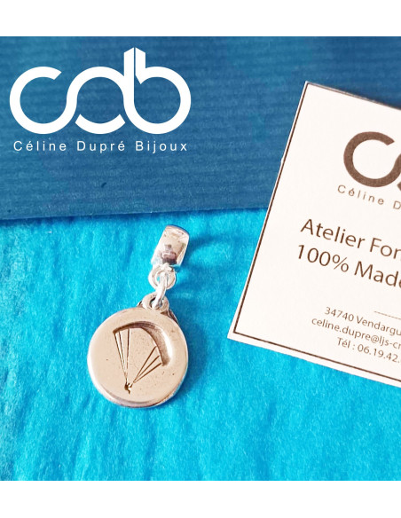 Charm’s Parapente en étain argenté – Médaille Ø 16 mm