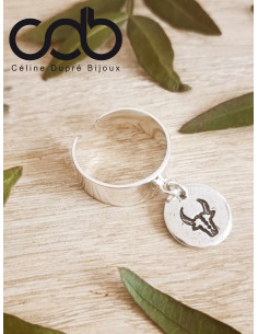 bague avec Pampille taureau de face