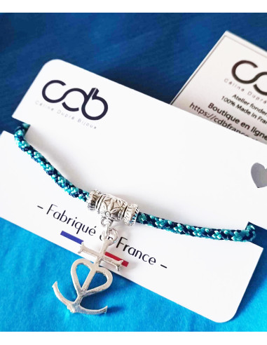Bracelet Croix de Camargue - cordon paracorde ø3mm