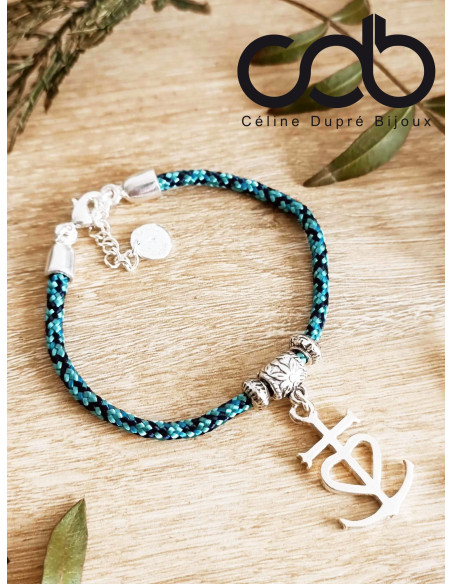 Bracelet Croix de Camargue - cordon paracorde ø3mm