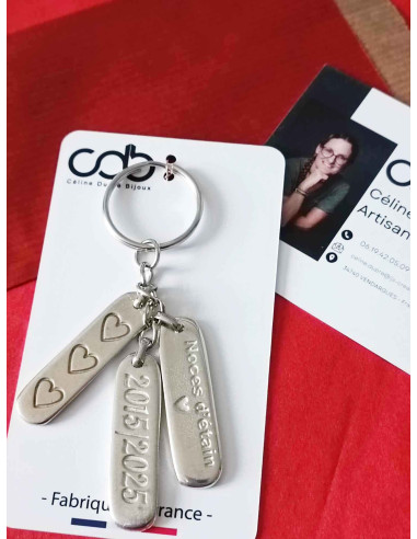 Porte clés en étain 2016/2026 - 3 médailles...