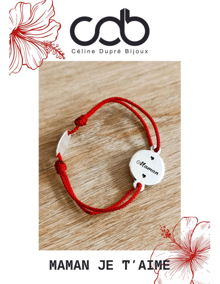 Bracelet réglable "Maman" ø17mm
