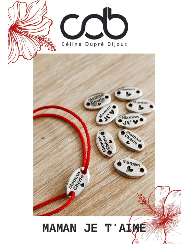 Bracelet réglable avec médaille "Maman Chérie"...