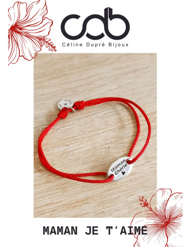 Bracelet réglable avec médaille "Maman Chérie"...