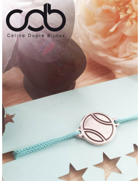 Bracelet TENNIS – Bijou artisanal avec médaille ballon de foot – Fait main en France
