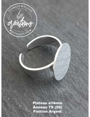 Bague avec plateau à coller - Plateau ø14mm -...