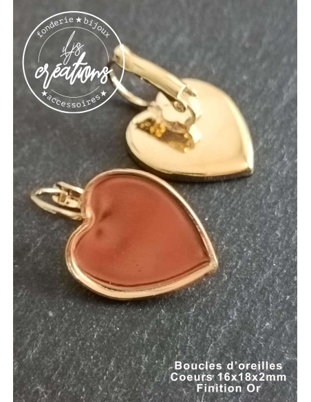 Base pour boucles d'oreilles Coeur 16x18 - finition au choix