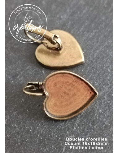 Boucles d'oreilles coeur 16x18mm