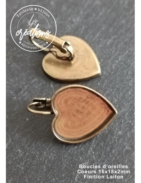 Boucles d'oreilles coeur 16x18mm