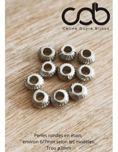 Perle ronde avec trou de ø3mm