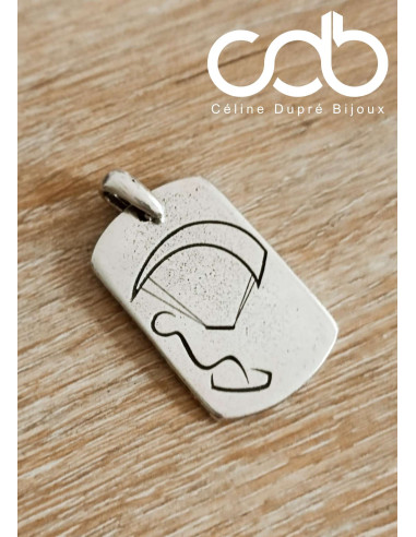 Pendentif kitesurf rectangle grand modéle