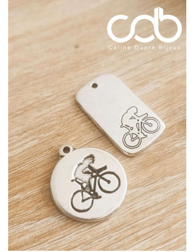 Collier réglable Vélo - Médaille ronde ø20mm -...