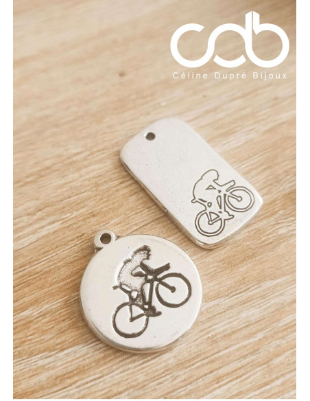 Collier réglable Vélo - Médaille ronde ø20mm - médaille au choix