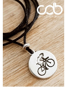 Collier avec pendentif rond vélo