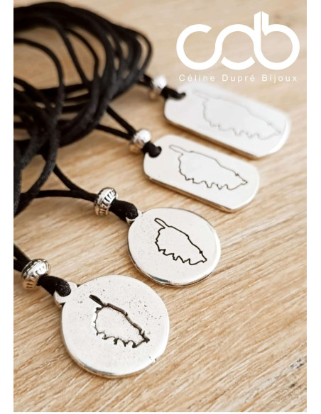 Collier réglable Corse - Médaille ronde ø20mm - médaille au choix