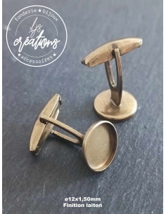 Boutons de manchette finition laiton