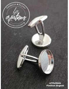 Boutons de manchettes finition argent
