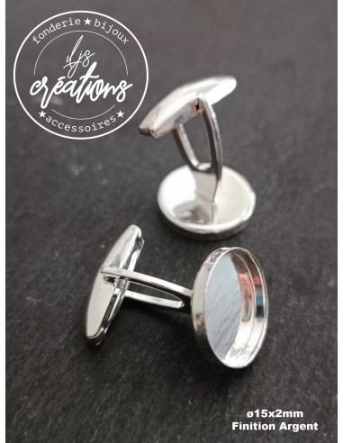 Boutons de manchettes finition argent