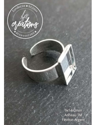 Bague rectangle 9x14x2mm
