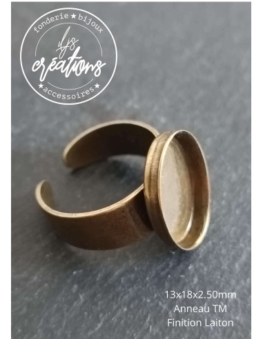 Base pour Bague avec cuvette ovale 13x18x2,5mm...