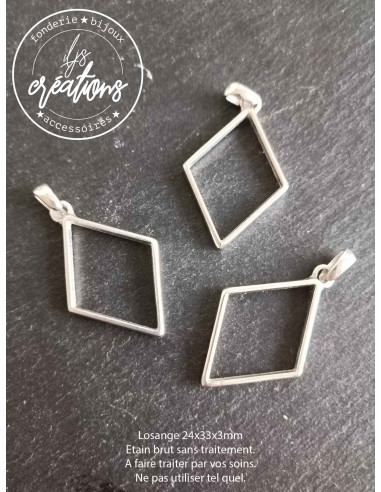 Cadre losange finition argent
