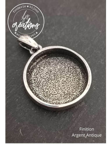Base pour pendentif rond avec bélière - ø24mm...