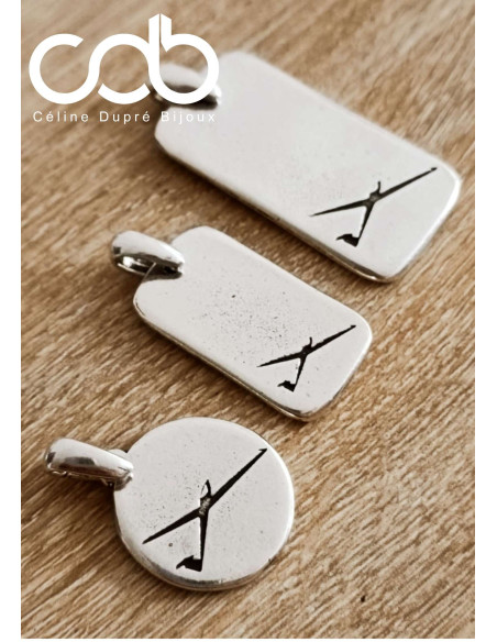 Pendentif Planeur - médaille Rectangle 16x28mm