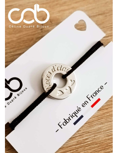 Bracelet réglable avec Anneau en étain - Noces...