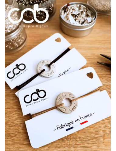 Bracelet réglable avec Anneau en étain -...