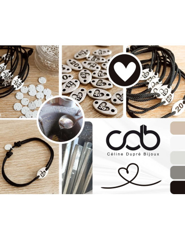 Bracelet coeur + 30 (Noces de Perle) - 9x15mm -...