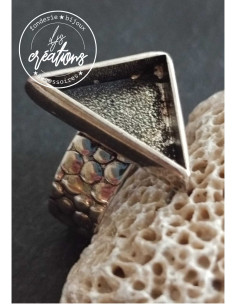 Bague finition argent antique