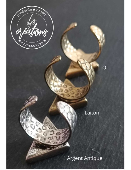 Base pour bague triangle 16x16x19x4mm - anneau guépard - finition au choix