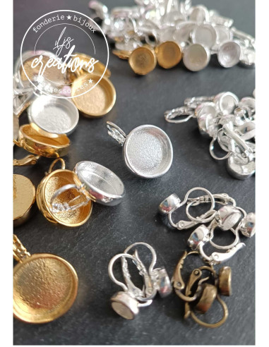Base pour boucles d'oreilles ronde avec...