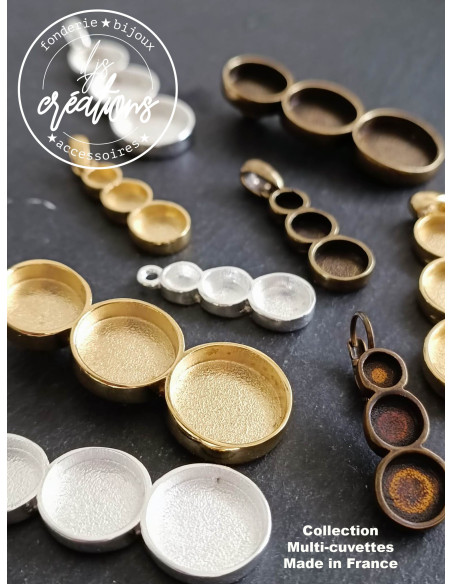 Base pour broche multi-cuvettes GM 17x43mm - finition au choix - anneau lisse TM