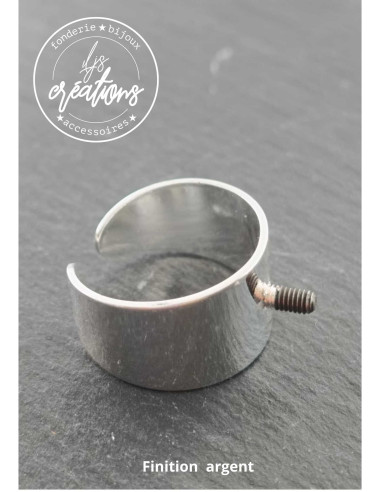 Bague 12mm finition argent