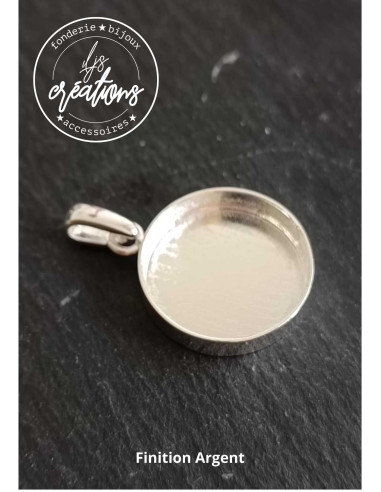 Base pour pendentif rond 20x4mm de profondeur -...