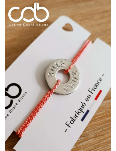 Bracelet réglable avec Anneau en étain ø23mm. +...