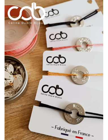 Bracelet réglable avec Anneau en étain ø23mm. +...