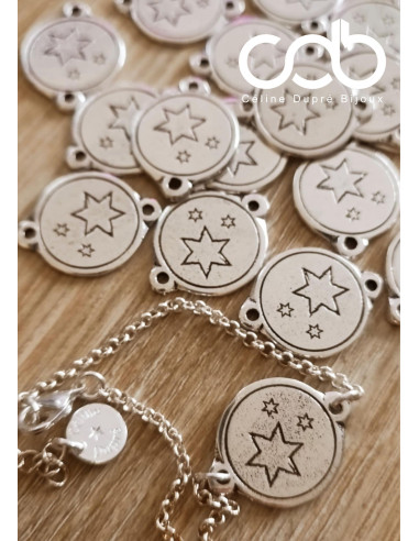 Bracelet étoiles - ø18mm - avec chaine - taille...