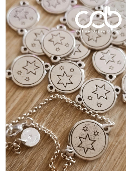Bracelet étoiles - ø18mm - avec chaine