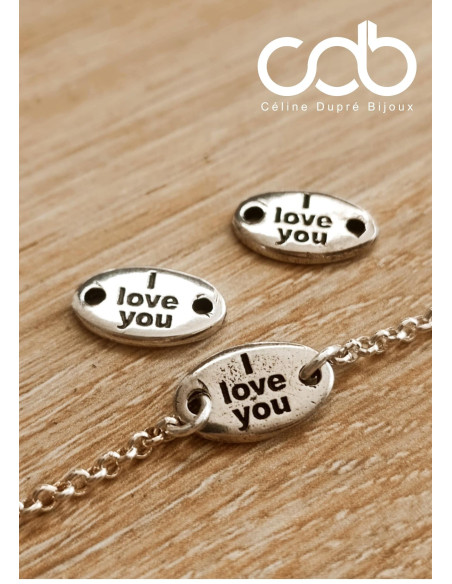 Bracelet I LOVE YOU avec chaine - 8x14mm