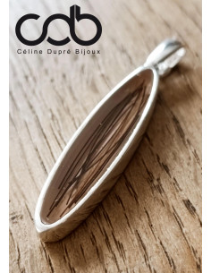 Pendentif ovale long fond nude