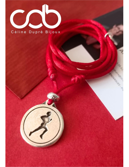 Collier réglable Course à pieds - Médaille ronde ø20mm - médaille au choix